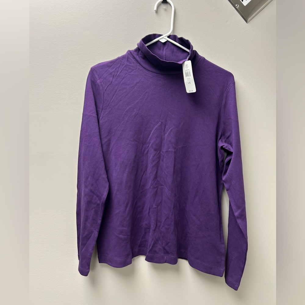 Tabi Women’s Purple Long Sleeve‎ Turtle Neck Shirt